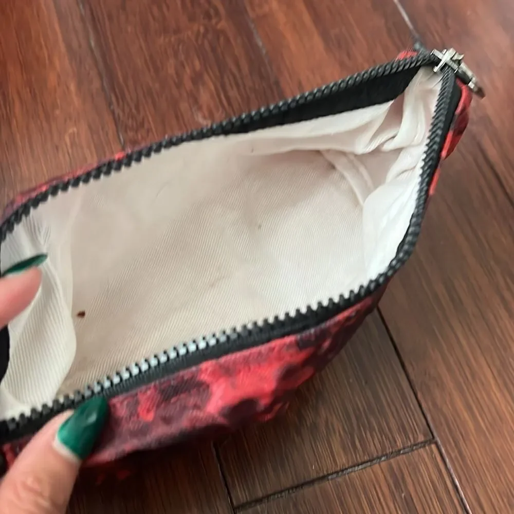 GA-DE Cosmetic Case - Red & Black Washable Zip Cosmetic Pouch - Like New